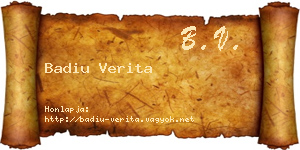 Badiu Verita névjegykártya